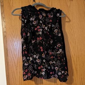 Cute black top with pink flowers